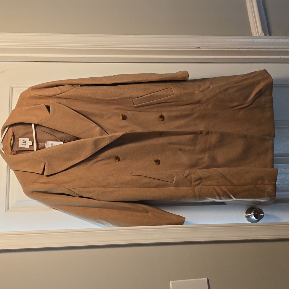 GAP Women's Khaki Wool Trench Coat